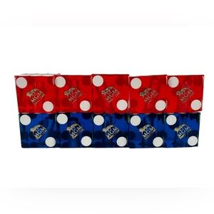 MGM Casino Dice Lot Of 10 Red Blue Cancelled Drilled Translucent Number Vintage